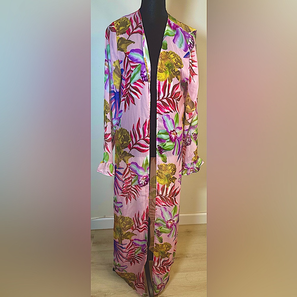 ICON SWIM Bathing Suit Floral Swimsuit Beach Pool Cover-up Size Small